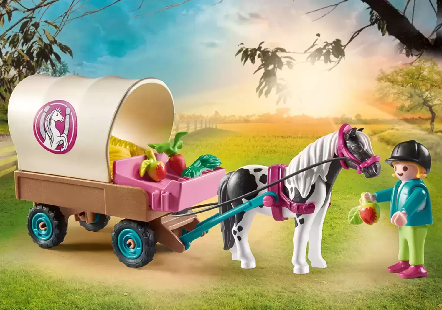 Playmobil équitation - Carriole avec enfant et poney