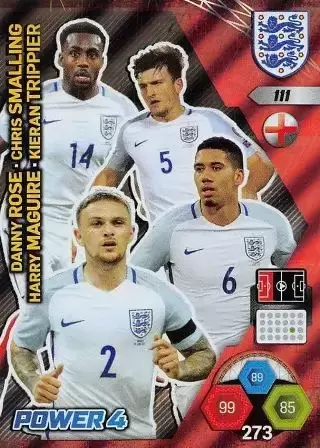 England 2018 - Adrenalyn XL - Danny Rose / Chris Smalling / Harry Maguire / Kieran Trippier - England