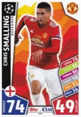 Match Attax UEFA Champions League 2017/18 - Chris Smalling - Manchester United