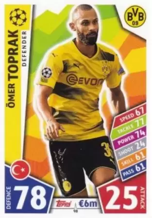 Match Attax UEFA Champions League 2017/18 - Ömer Toprak - Borussia Dortmund