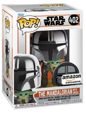 POP! Star Wars - The Mandalorian with Grogu + Pin (Amazon Exclusive)