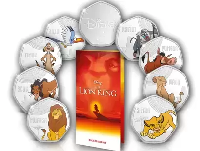 Disney - Set de 8 frappes argentées colorisées «Le Roi Lion»