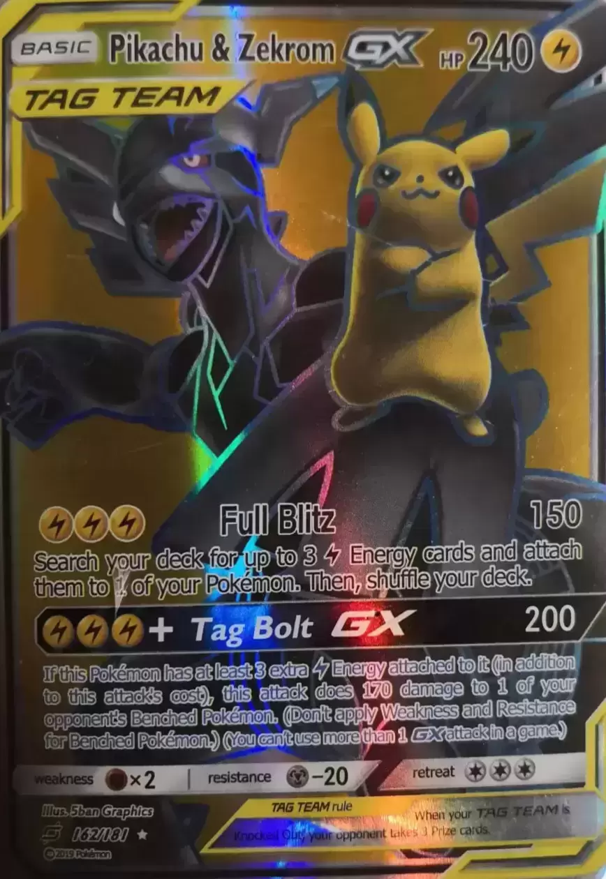 Pikachu & Zekrom GX - Team Up Pokémon card 162/181