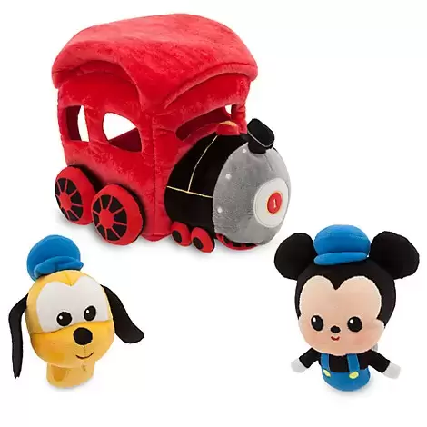 Walt Disney Plush - Mickey And Friends - Mickey And Pluto With Train