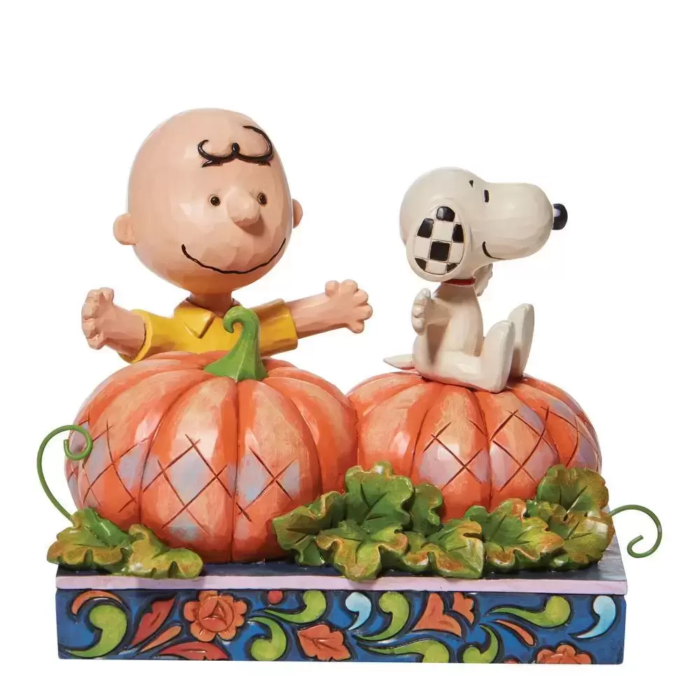 Peanuts - Jim Shore - Charlie Brown & Snoopy in pumpkin patch