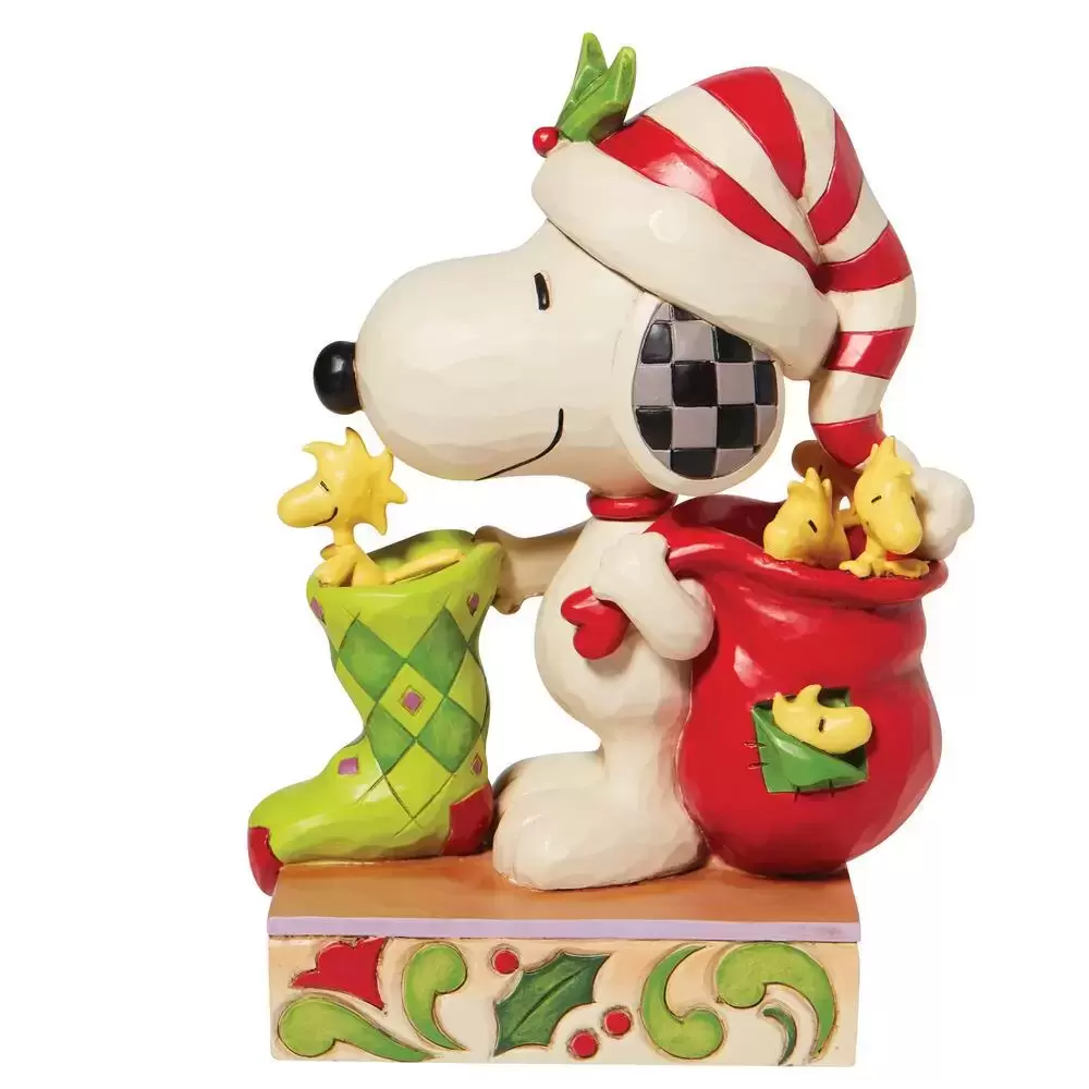 Peanuts - Jim Shore - Snoopy w/ Stocking and Woodstock