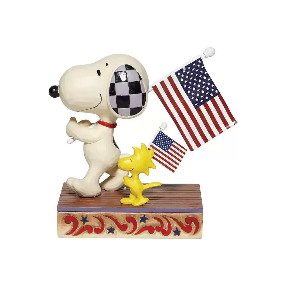 Peanuts - Jim Shore - Snoopy/Woodstock with Flags