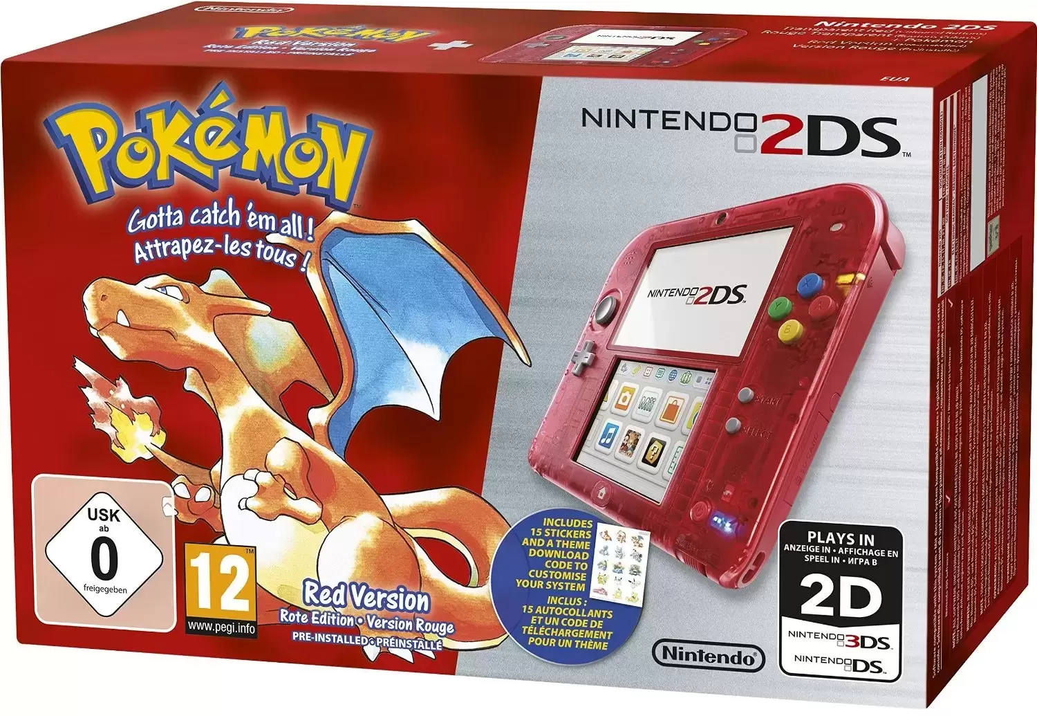 Matériel Nintendo 2DS - Nintendo 2DS Pokémon Version Rouge - Nintendo 2DS