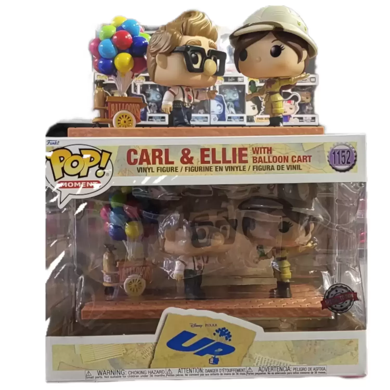Funko POP! Disney Moment: Up - Carl & Ellie with Balloon Cart #1152  (Exclusive) - Vaulted Collectibles