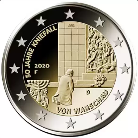 Allemagne 2€ - 50e anniversaire Génuflexion de Willy Brandt
