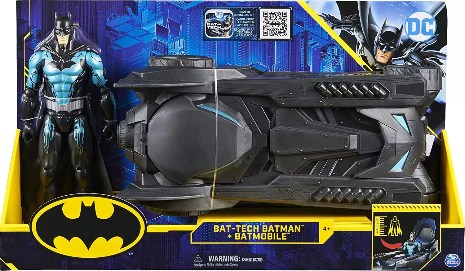Bat-Tech Batman & Batmobile - figurine DC by Spin Master