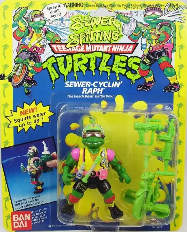 Vintage Teenage Mutant Ninja Turtles (TMNT) - Sewer Spitting (Sewer Cyclin’ Raph)