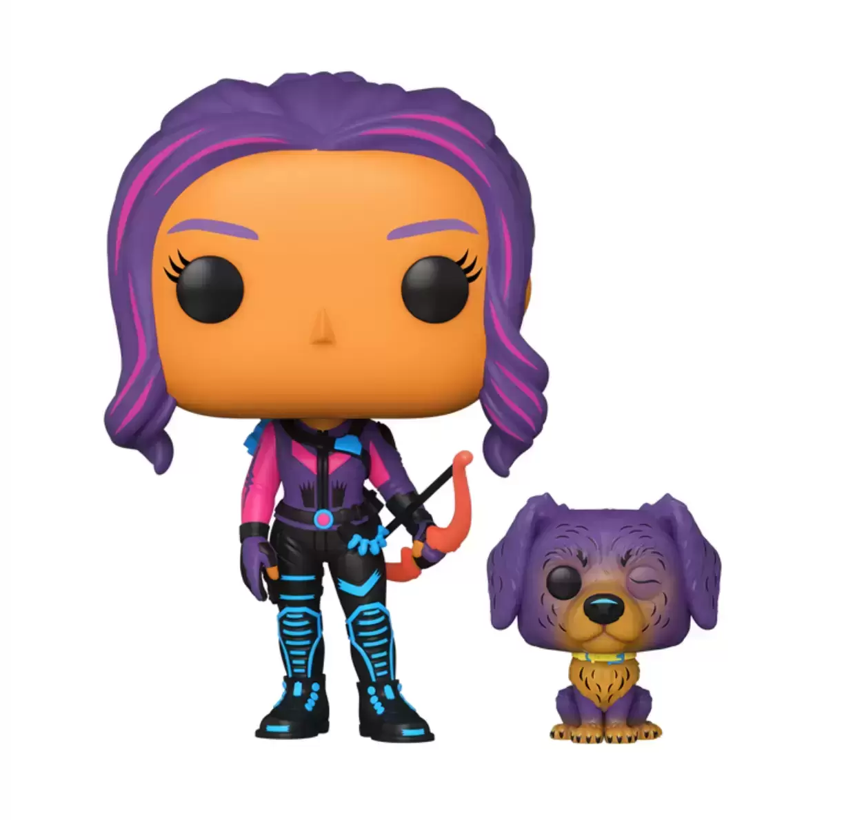 POP! Television - Hawkeye - Kate Bishop with Lucky the Pizza Dog Blacklight