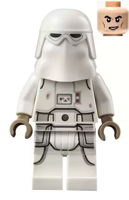 LEGO Star Wars Minifigs - Snowtrooper, Printed Legs, Dark Tan Hands, Cheek Lines, Lopsided Grin