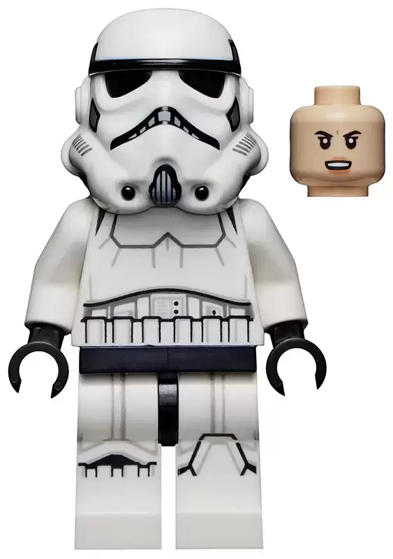 LEGO Star Wars Minifigs - Stormtrooper - Female (Dual Molded Helmet, Gray Squares on Back, Grimacing)