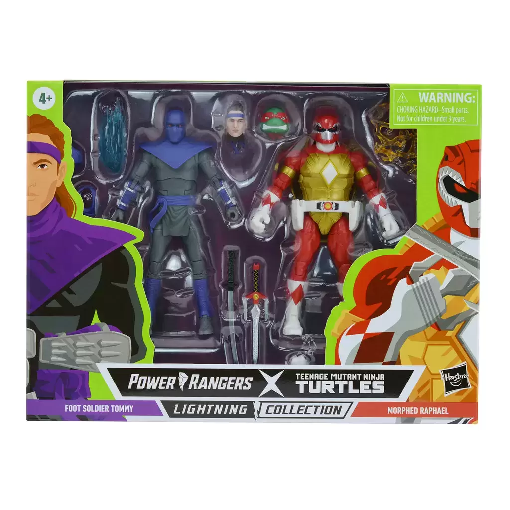 Power Rangers Hasbro - Lightning Collection - Power Rangers X TMNT - Foot Soldier Tommy & Morphed Raphael
