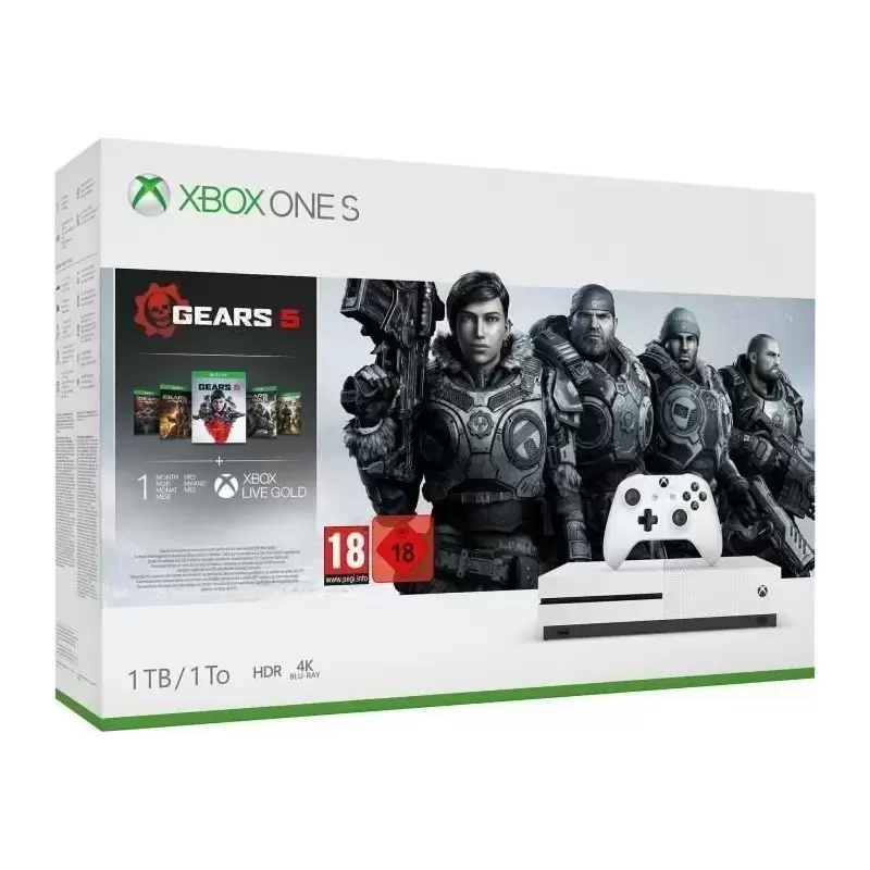Matériel Xbox One - Xbox One S 1 To + 5 jeux Gears of War