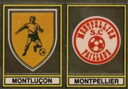 Football 79 en Images - Ecusson E.S. Montlucon / S.C. Montpellier - Deuxieme Division (Groupe A)