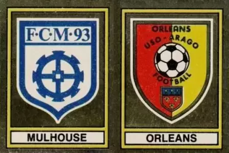 Football 79 en Images (France) - Ecusson F.C. Mulhouse / U.S. Orleans-Arago - Deuxieme Division (Groupe B)