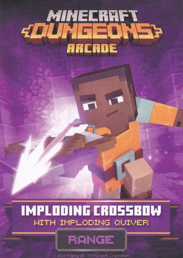 Minecraft Dungeons Arcade Imploding Crossbow #26/98 Unused N/M