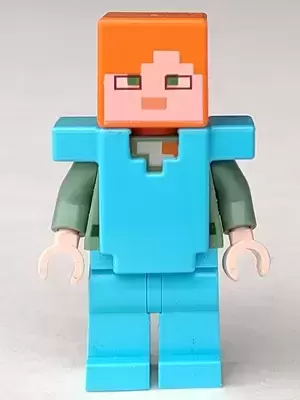 Lego Minecraft Figures - Alex - Medium Azure Armor