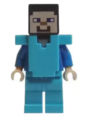 Lego Minecraft Figures - Steve - Medium Azure Armor