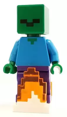 Lego Minecraft Figures - Zombie with Fire Base, Minecraft