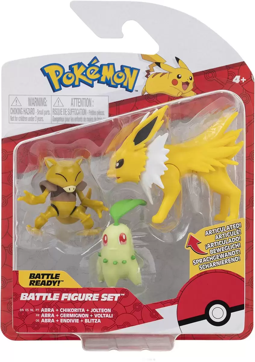 Pokémon Action Figures - Battle Figure Set - Abra / Chikorita / Jolteon