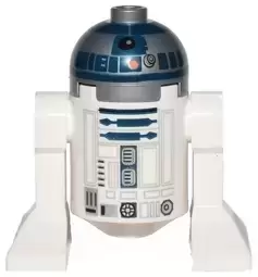 Minifigurines LEGO Star Wars - Astromech Droid, R2-D2, Flat Silver Head, Red Dots and Small Receptor