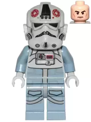 LEGO Star Wars Minifigs - AT-AT Driver - Dark Red Imperial Logo, Cheek Lines, Frown
