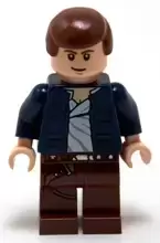 LEGO Star Wars Minifigs - Han Solo, Reddish Brown Legs with Holster Pattern, Open Jacket