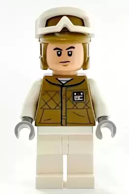Minifigurines LEGO Star Wars - Hoth Rebel Trooper Dark Tan Uniform and Helmet, White Legs