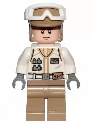 LEGO Star Wars Minifigs - Hoth Rebel Trooper White Uniform, Dark Tan Legs (Frown)