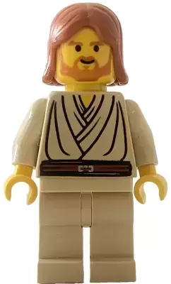 LEGO Star Wars Minifigs - Obi-Wan Kenobi (Young with Dark Orange Hair, without Headset)