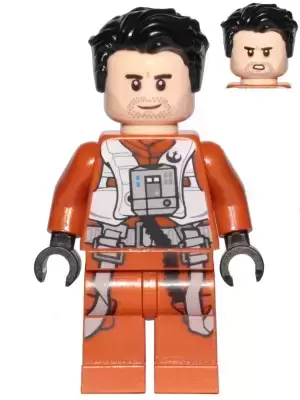 LEGO Star Wars Minifigs - Poe Dameron (Pilot Jumpsuit, Hair Swept Left Tousled)