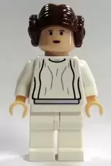 LEGO Star Wars Minifigs - Princess Leia - Light Nougat, White Dress, Small Eyes