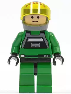 LEGO Star Wars Minifigs - Rebel Pilot A-wing - Light Nougat Head, Trans-Yellow Visor, Green Jumpsuit