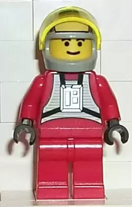 LEGO Star Wars Minifigs - Rebel Pilot B-wing (Yellow Head, Light Gray Helmet, Trans-Yellow Visor)