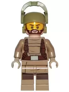 Minifigurines LEGO Star Wars - Resistance Trooper - Dark Tan Hoodie Jacket, Harness, Beard, Helmet with Chin Guard