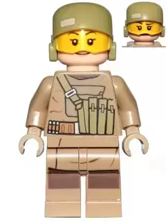 Minifigurines LEGO Star Wars - Resistance Trooper (Female) - Dark Tan Hoodie Jacket, Ammo Pouch, Helmet without Chin Guard