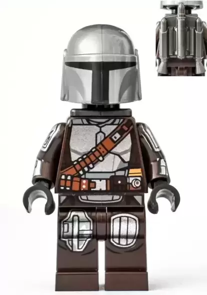 LEGO Star Wars Minifigs - The Mandalorian (Din Djarin / \'Mando\') - Silver Beskar Armor, Jet Pack