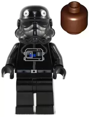 Minifigurines LEGO Star Wars - TIE Fighter Pilot (Reddish Brown Head)
