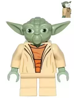 Minifigurines LEGO Star Wars - Yoda (Clone Wars, White Hair, Torso with Back Printing)