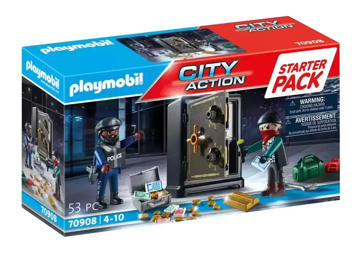 Playmobil Policier - Starter Pack Policier avec cambrioleur de coffre-fort