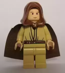 Minifigurines LEGO Star Wars - Obi-Wan Kenobi - Young, Light Nougat, Brown Hood and Cape, Tan Legs