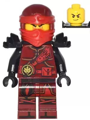 LEGO Ninjago Minifigures - Kai - Hands of Time, Black Armor, Dual Sided Head