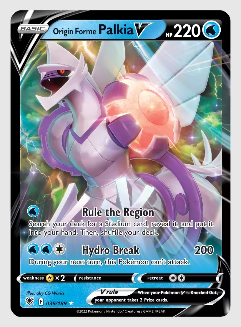 Origin Forme Palkia V - Astral Radiance Pokémon card 039/189