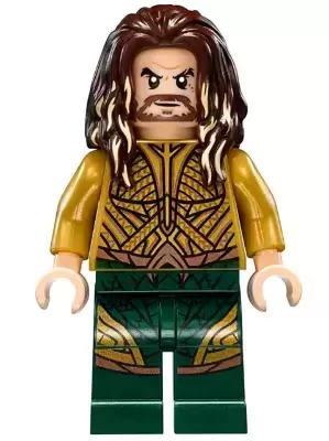 Lego Superheros Minifigures - Aquaman - Dark Brown Long Hair