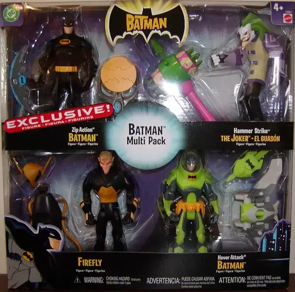 The Batman Animated - Zip Action Batman, Hammer Strike The Joker, Firefly & Hover Attack Batman