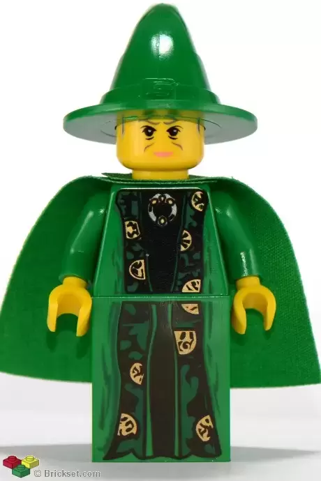 Lego Harry Potter Minifigures - Professor Minerva McGonagall, Green Robe and Cape